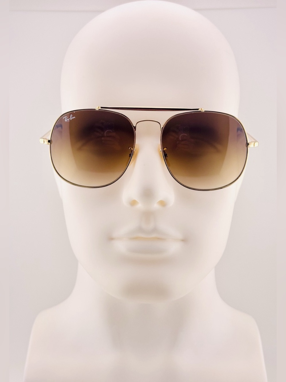 Ray-Ban General Sunglasses RB3561 Polished Gold Frame Square Brown Gradient Lens